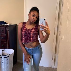 Royal pattern crop top